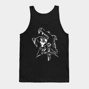 Female warrior in wolf's skin Tank Top